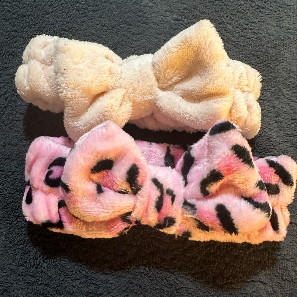 Pink and Cream Bow Headbands
